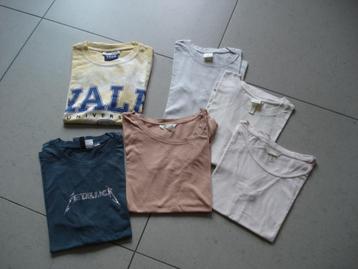 Pakket: 6 t-shirts, meisjes/dames. mt XS (6 stuks) beschikbaar voor biedingen