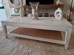 Mooie landelijke salontafel in hout, wit gepatineerd., Ophalen, Zo goed als nieuw