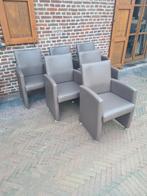 Lederen stoelen op wieltjes, Ophalen of Verzenden, Zo goed als nieuw