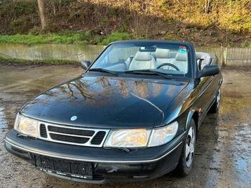 Saab cabrio V6, bouwjaar 1997, leder, automaat, Auto's, Saab, Automaat, 4 zetels, Beige, Cabriolet