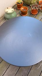 Table basse d’extérieur en acier noir – Très bon état, Jardin & Terrasse, Enlèvement, Comme neuf, Rond, Métal