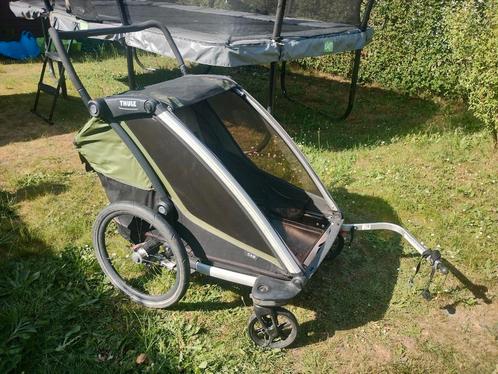 Fietskar Thule Chariot Cab 2, Fietsen en Brommers, Fietsaccessoires | Aanhangwagens en Karren, Zo goed als nieuw, Vering, Ophalen