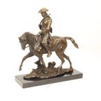 Prachtig Massief Bronzen Beeld van Lodewijk XV te paard