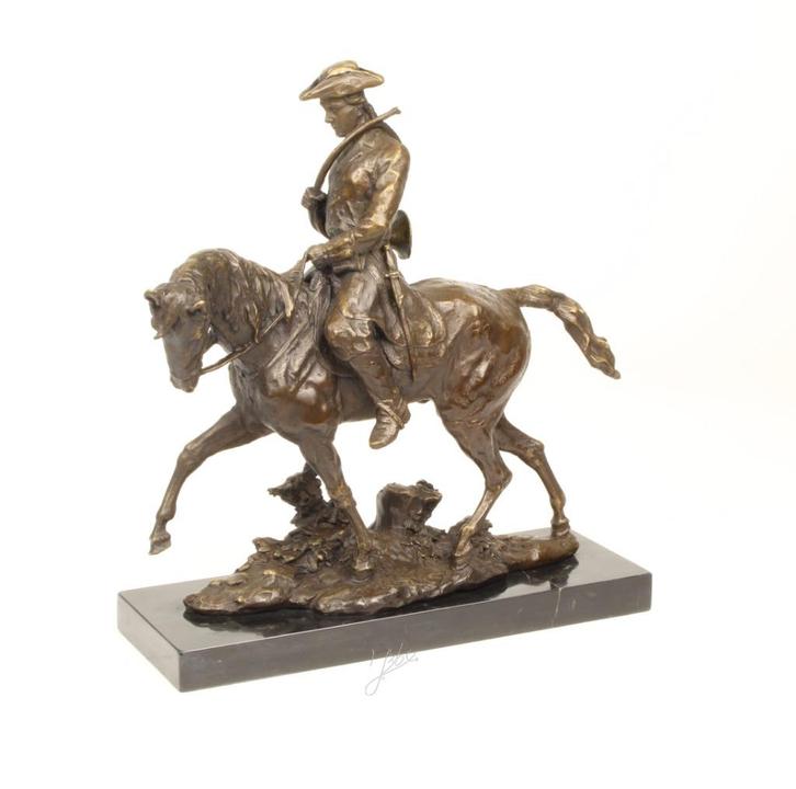 Prachtig Massief Bronzen Beeld van Lodewijk XV te paard, Antiek en Kunst, Antiek | Brons en Koper, Brons, Verzenden
