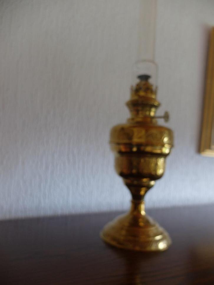 Antieke koperen Olielamp, Antiek en Kunst, Antiek | Verlichting, Ophalen