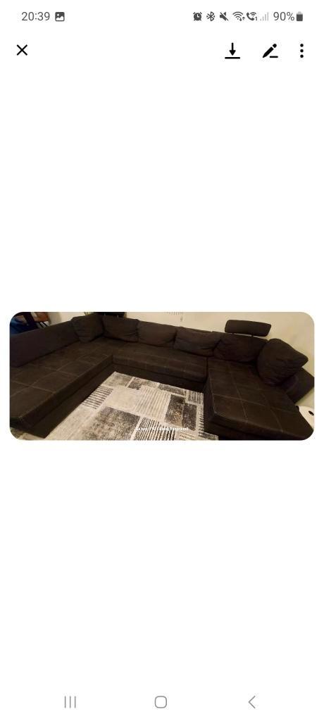 Canapé d'angle convertible tissu gris foncé + fonction lit, Maison & Meubles, Canapés | Salons, Utilisé, Banc d'angle, Quatre personnes ou plus