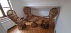 3 Emmanuel fauteuils en een rotan tafel Indonesia 70s, Antiek en Kunst, Ophalen