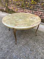 Salontafel met onyx blad en metalen poten, Huis en Inrichting, Tafels | Salontafels, Ophalen