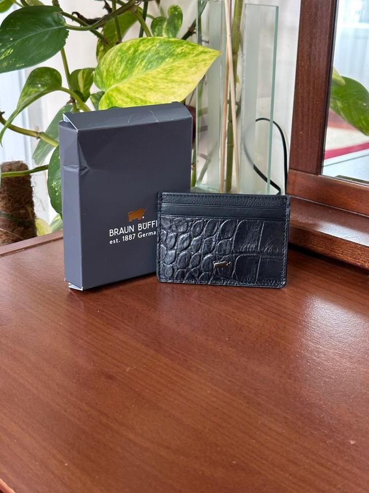 Braun Büffel - Kaarthouder, Handtassen en Accessoires, Portemonnees, Nieuw, Overige merken, Zwart, Leder, Ophalen of Verzenden