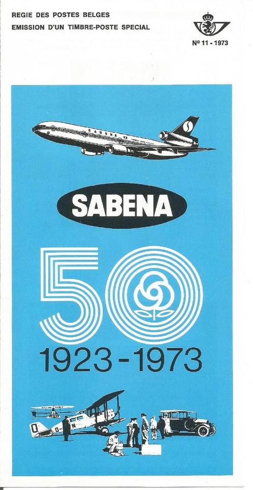 FDC 11/1973 20-05-73 Cinquantenaire de la SABENA 8 Fr (FR), Timbres & Monnaies, Timbres | Europe | Belgique, Affranchi, Oblitération 1er jour