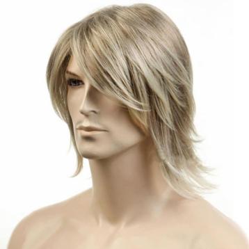 Mannenpruik halflang nonchalant haar blondmix beschikbaar voor biedingen