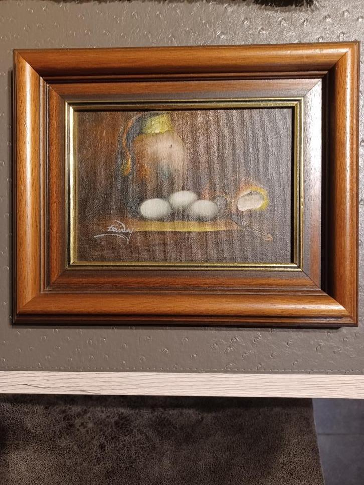 2 KLEINE SCHILDERIJEN /OLIE OP DOEK/GESIGNEERD PRIMA STAAT, Antiek en Kunst, Kunst | Schilderijen | Klassiek, Ophalen of Verzenden
