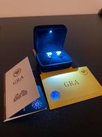 GRA Moissanite Hart Oorbellen 4mm D/VVS1, Bijoux, Sacs & Beauté, Bijoux anciens, Enlèvement ou Envoi, Argent, Boucles d'oreilles