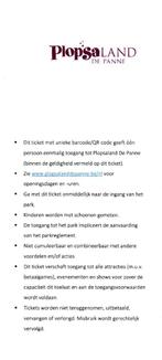 Plopsaland De Panne 2 Tickets, Twee personen, Ticket of Toegangskaart