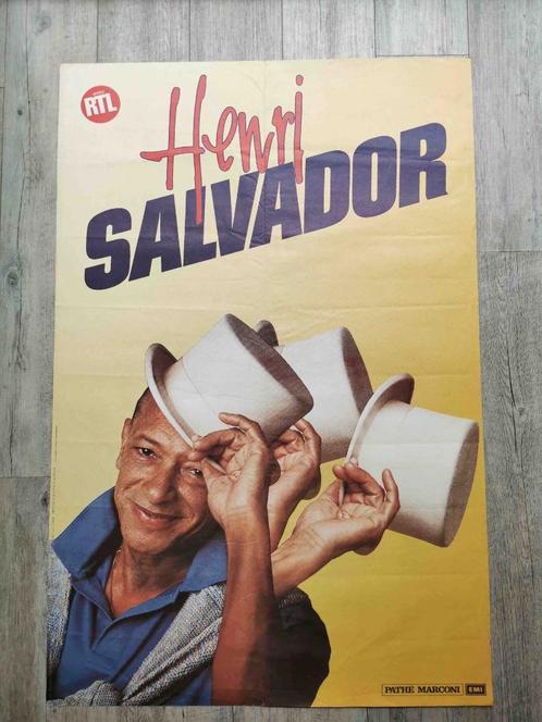 HENRI SALVADOR - AFFICHE - 78/117 CM, Collections, Posters & Affiches, Comme neuf, Musique, Affiche ou Poster pour porte ou plus grand