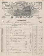 ART NOUVEAU: FRANCE :1912: Facture ## A. MELCOT, BESANçON ##, Collections, Collections Autre, Oude facturen., Utilisé, Enlèvement ou Envoi