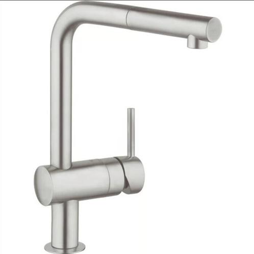 Grohe keukenkraan Minta, Doe-het-zelf en Bouw, Sanitair, Gebruikt, Kraan, Inox, Ophalen