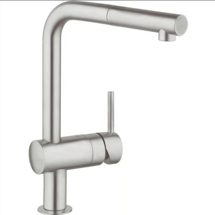 Grohe keukenkraan Minta, Doe-het-zelf en Bouw, Sanitair, Gebruikt, Kraan, Inox, Ophalen
