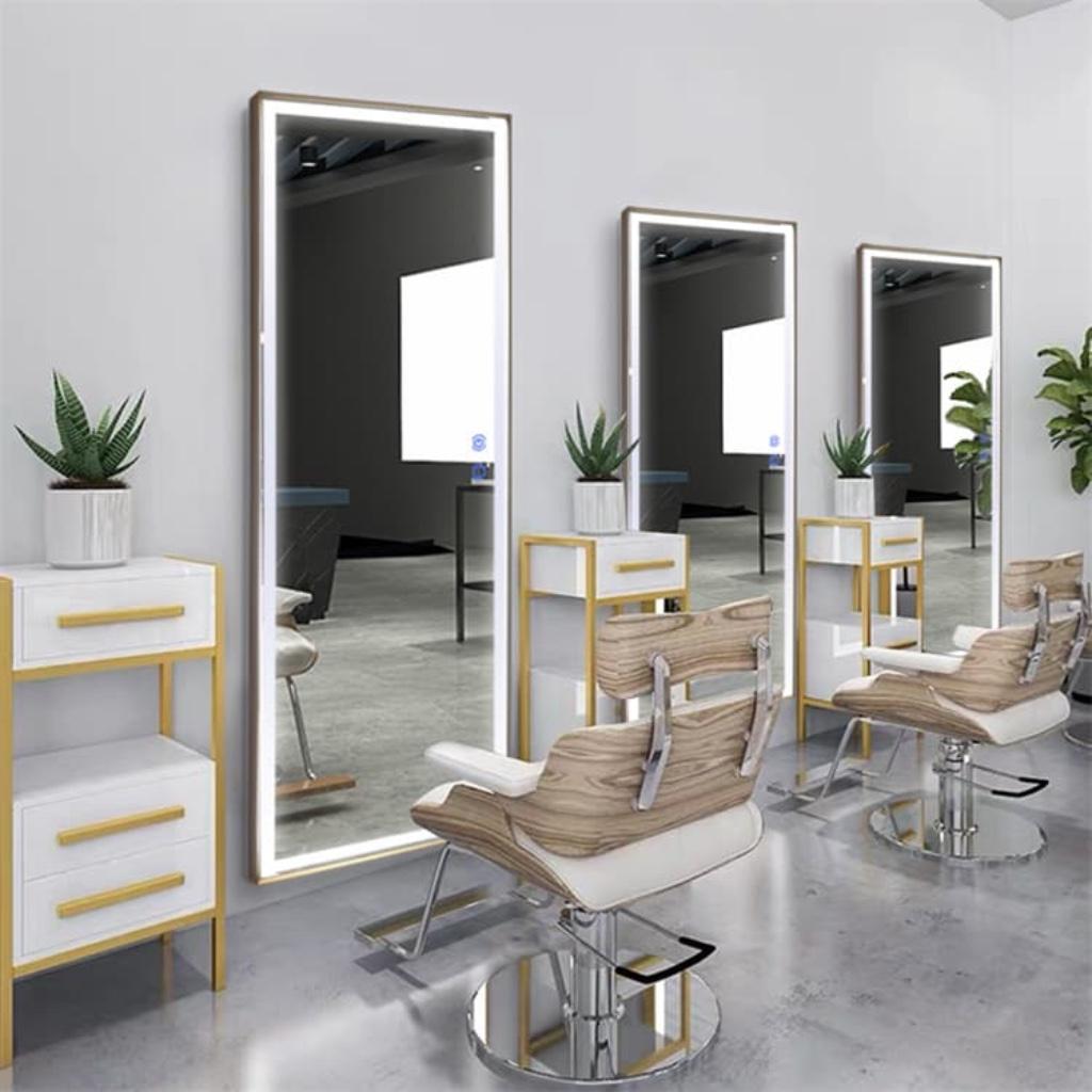 Kaptafel Zilver spiegel met led verlichting kapsalon beauty, Huis en Inrichting, Woonaccessoires | Overige, Nieuw, Ophalen of Verzenden
