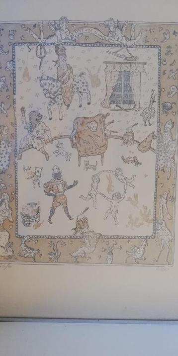 Gravure Luc Duflou: De Sint & Slager (201/300 - 1982) beschikbaar voor biedingen