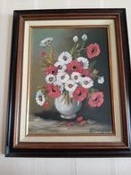 Schilderij bloemen gesigneerd N. Verheyden, Antiek en Kunst, Ophalen