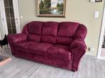 2x bordeaux velvet zetel, Huis en Inrichting, Ophalen, Zo goed als nieuw, Rechte bank, Stof