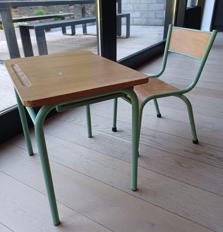 Bureau + chaise enfant vintage, Kinderen en Baby's, Kinderkamer | Tafels en Stoelen, Gebruikt, Tafel(s) en Stoel(en), Ophalen