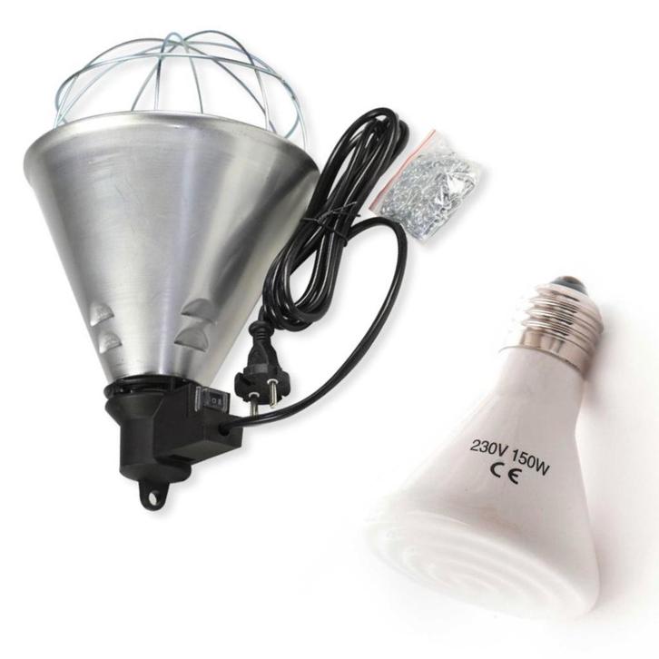 Warmtelamp 150W + armatuur reptiel etc . Compleet, Dieren en Toebehoren, Vogels | Hokken en Kooien, Nieuw, Ophalen of Verzenden