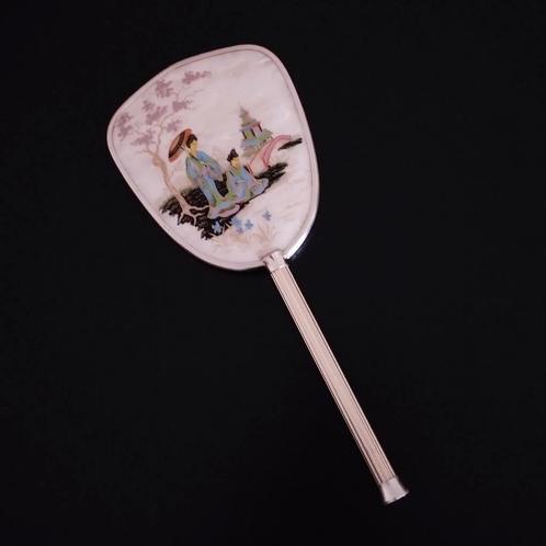 Vintage handspiegel, oosters tafereel, Verzamelen, Overige Verzamelen, Gebruikt, Ophalen of Verzenden