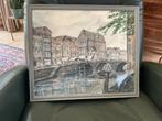 Akwarelle/papier-getekend-Brug over de Dijle in Mechelen ?, Antiek en Kunst, Ophalen