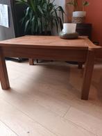 Belle table basse vintage en bois et carrelage., Ophalen of Verzenden
