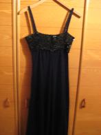 Robe noire glamour à bretelles spaghetti et paillettes, Taille 38/40 (M), Enlèvement ou Envoi, Comme neuf, Sous le genou
