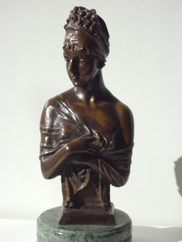 antiek bronzen buste Jean-Ant. Houdon Madame Recamier France, Antiek en Kunst, Kunst | Beelden en Houtsnijwerken, Ophalen of Verzenden