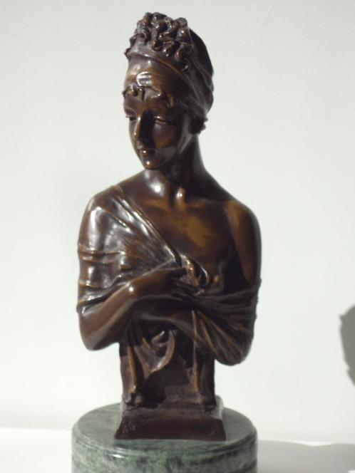 antiek bronzen buste Jean-Ant. Houdon Madame Recamier France, Antiek en Kunst, Kunst | Beelden en Houtsnijwerken, Ophalen of Verzenden