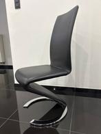 Chaises en cuire noir design 6 pieces bon état, Enlèvement, Comme neuf, Noir, Cuir