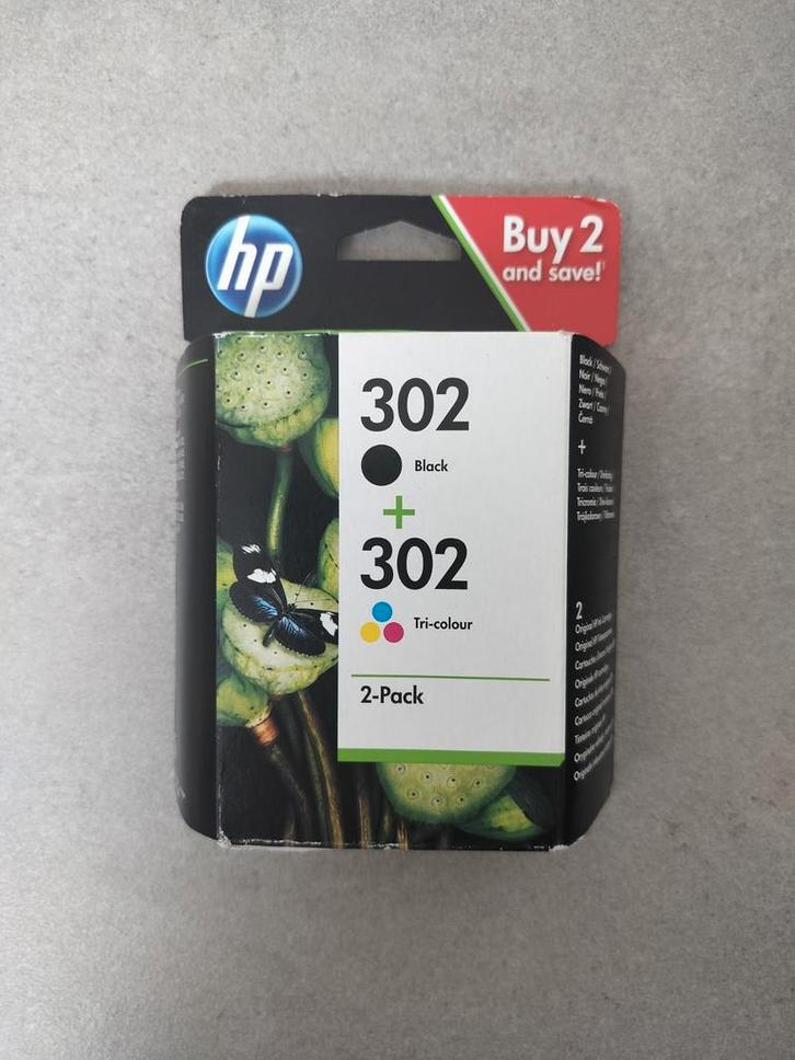 HP 302 originele zwarte/drie-kleuren inktcartridges, 2-pack, Computers en Software, Printerbenodigdheden, Zo goed als nieuw, Cartridge
