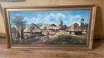 Groot Afrikaans schilderij Congo 1972 130x67cm, Antiek en Kunst, Ophalen