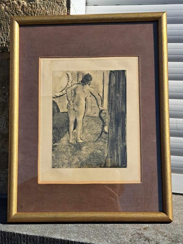 eau forte aquatinte de edgar degas, Antiek en Kunst, Kunst | Etsen en Gravures, Ophalen of Verzenden
