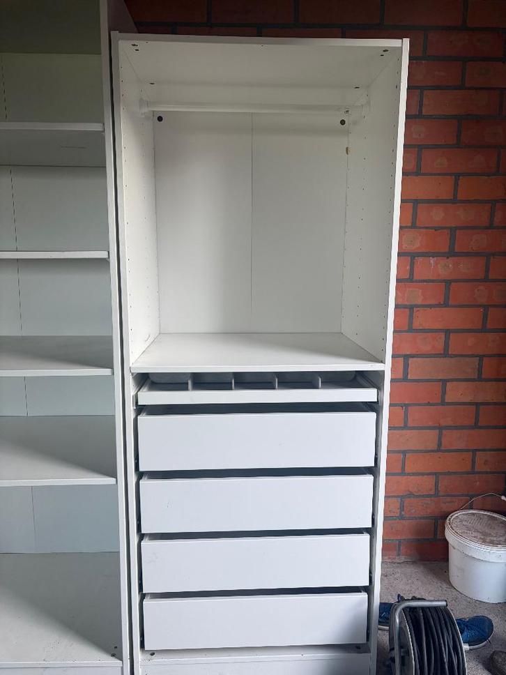 Ikea PAX kast 201x75x58 incl 4 schuiven, legplank, hangrail, Huis en Inrichting, Kasten | Kleerkasten, Gebruikt, 200 cm of meer