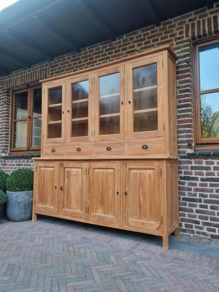 Teak vitrinekast/buffetkast GRATIS LEVERING, Huis en Inrichting, Kasten | Vitrinekasten, Ophalen of Verzenden