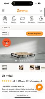 Lit metal 180x200 Emma matelas, Huis en Inrichting, Slaapkamer | Stapelbedden en Hoogslapers, Ophalen, 180 cm, 200 cm, Nieuw