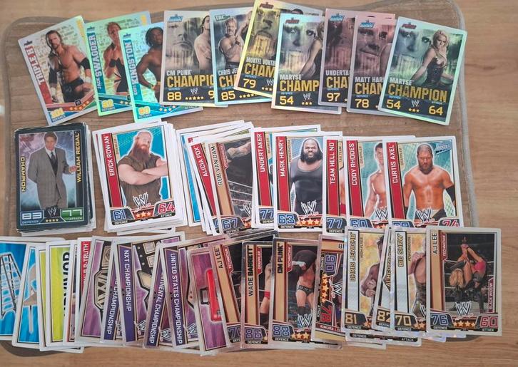 Topps slam attax wrestling 67 verschillende afbeeldingen, Hobby en Vrije tijd, Stickers en Plaatjes, Gebruikt, Ophalen of Verzenden