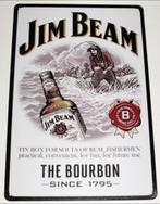 JIM BEAM : Metalen Bord Jim Beam - The Bourbon Since 1795, Collections, Marques & Objets publicitaires, Envoi, Panneau publicitaire