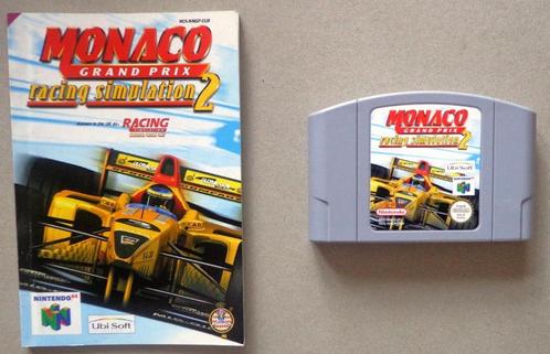 Monaco grand prix racing simulation 2 voor de N64 + boekje, Consoles de jeu & Jeux vidéo, Jeux | Nintendo 64, Utilisé, Enlèvement ou Envoi