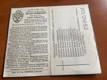 H.Werbrouck  Torhout 1892 +Kortemark1944-Oorlogsslachtoffer, Envoi, Carte de condoléances