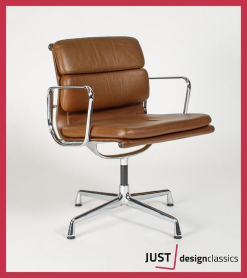 Vitra Eames ea 208 Cognac Leder Chroom (voorraad:4), Huis en Inrichting, Stoelen, Ophalen