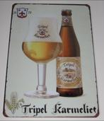 KARMELIET : Bord Karmeliet Tripel - Glas & Fles Anno 1679, Panneau, Plaque ou Plaquette publicitaire, Autres marques, Envoi, Neuf