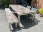 Tuinset: geheel of deels: tafel, bank, stoelen, ligzetels, Tuin en Terras, Tuinsets en Loungesets, Ophalen, Gebruikt, Bank, 6 zitplaatsen