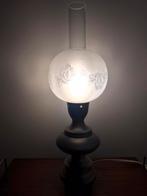 Lamp tafellamp tin? met glazen bol kap, Huis en Inrichting, Ophalen of Verzenden, Zo goed als nieuw