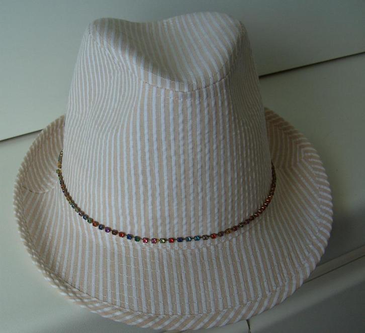 HOED WIT 2 STUKS GESTREEPT VAN MOOIE KWALITEIT NIEUW, Kleding | Heren, Hoeden en Petten, Nieuw, Hoed, 57 cm (M, 7⅛ inch) of minder